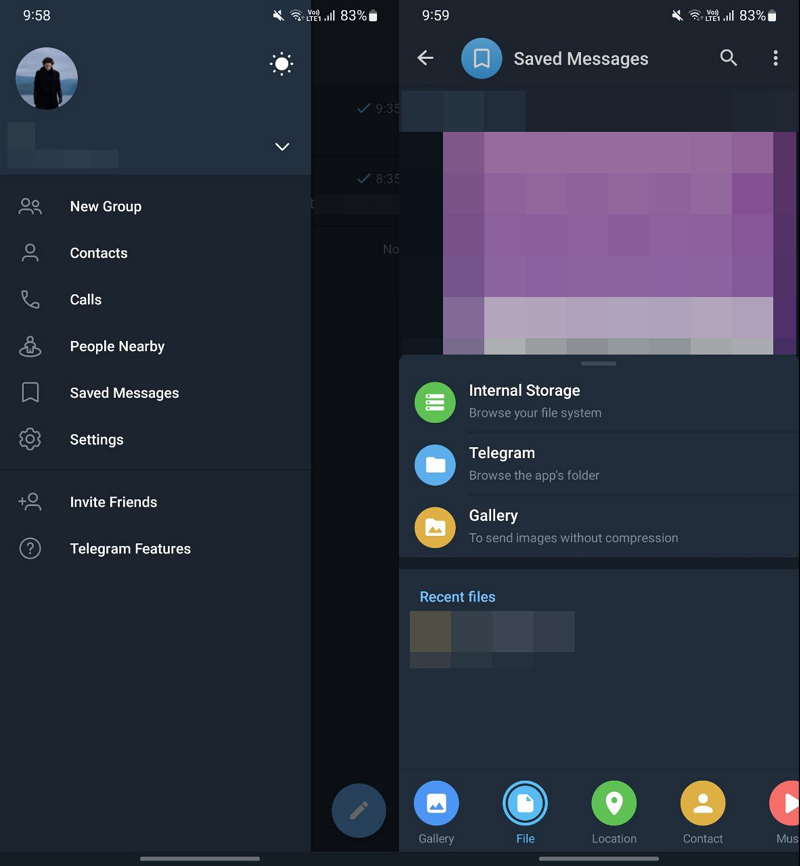 messaggi salvati telegram