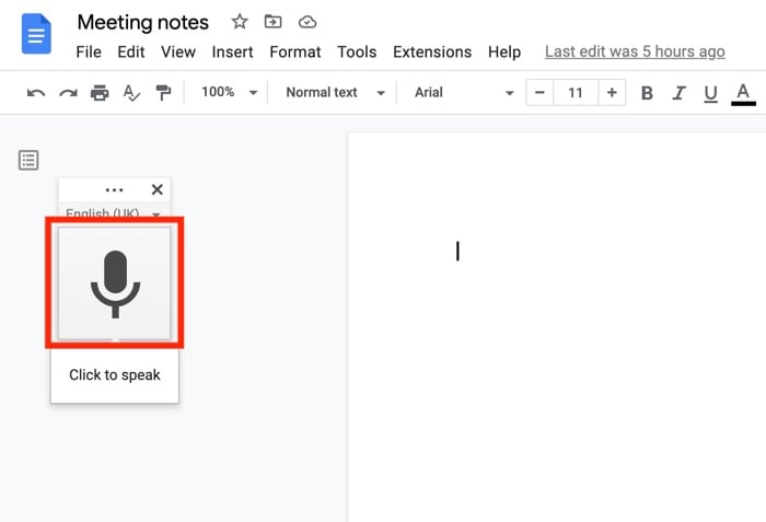 Text diktieren mit der Sprachsteuerung von Google Docs