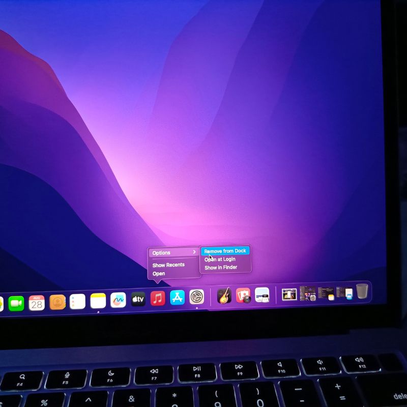 удалить иконки dock на macos