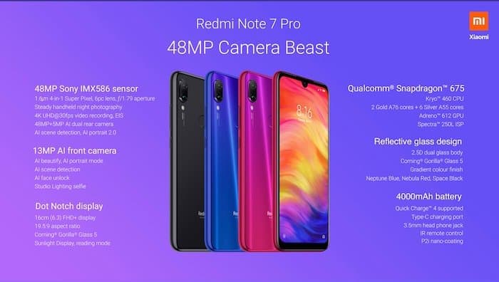 xiaomi unveils the redmi note 7 pro with snapdragon 675 and 48mp sony imx 586 camera - redmi note 7 pro specs
