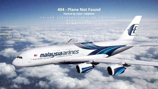 Lizard Squad y hackers del Estado Islámico 'Cyber Caliphate' hackean el sitio web de Malaysian Airlines