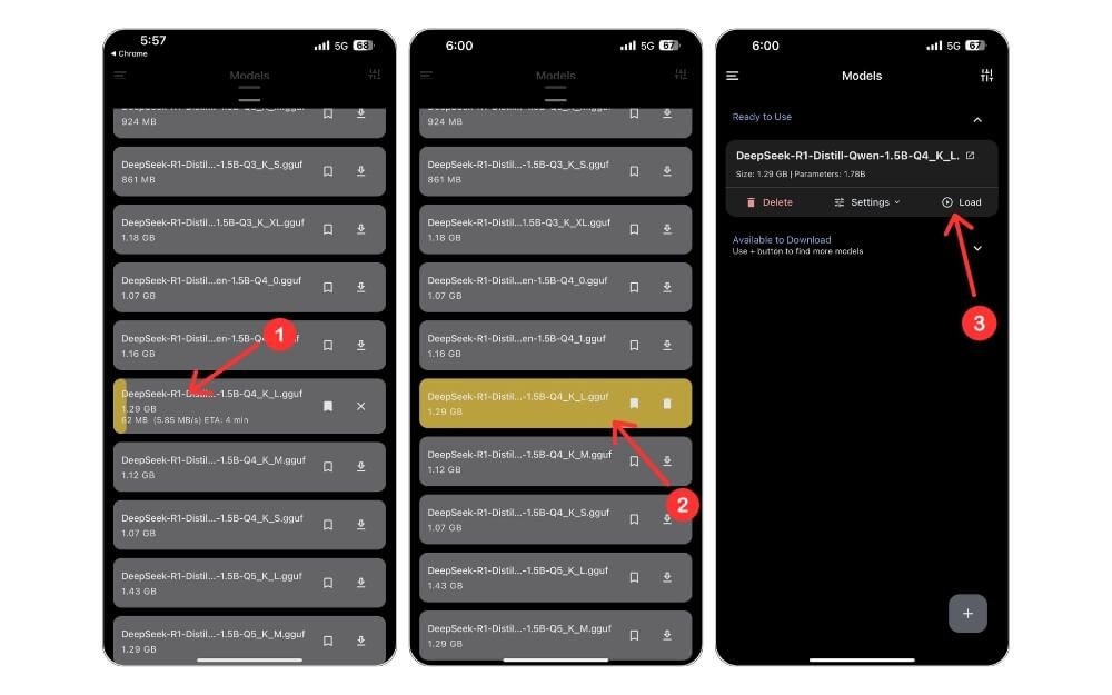 запуск моделей ИИ локально с использованием pocketpal ai на iphone