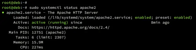 verificar apache2