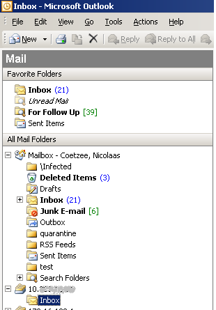 scr06 - Ver Pasta IMAP no MS Outlook