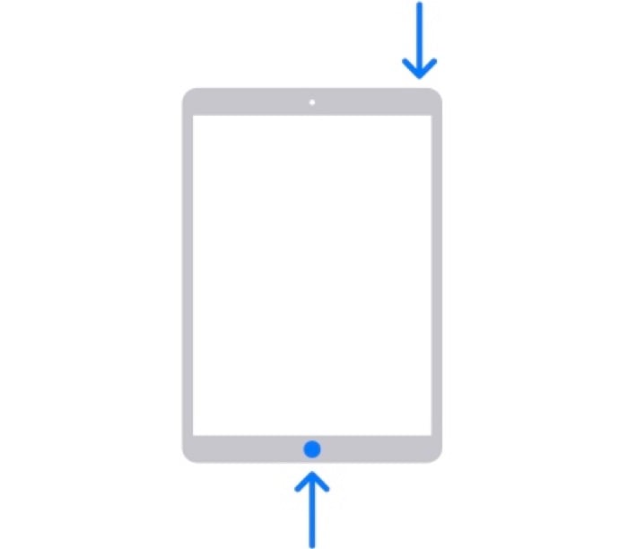 сделать скриншот на ipad с кнопкой домой