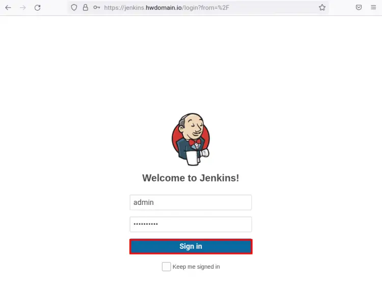 connexion à jenkins