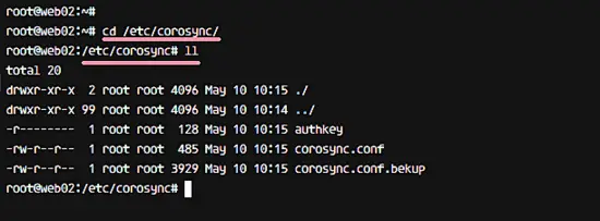 Configuration Corosync sur le nœud web02