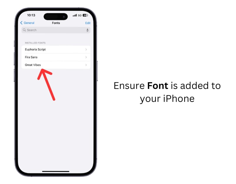 font aggiunti su iphone