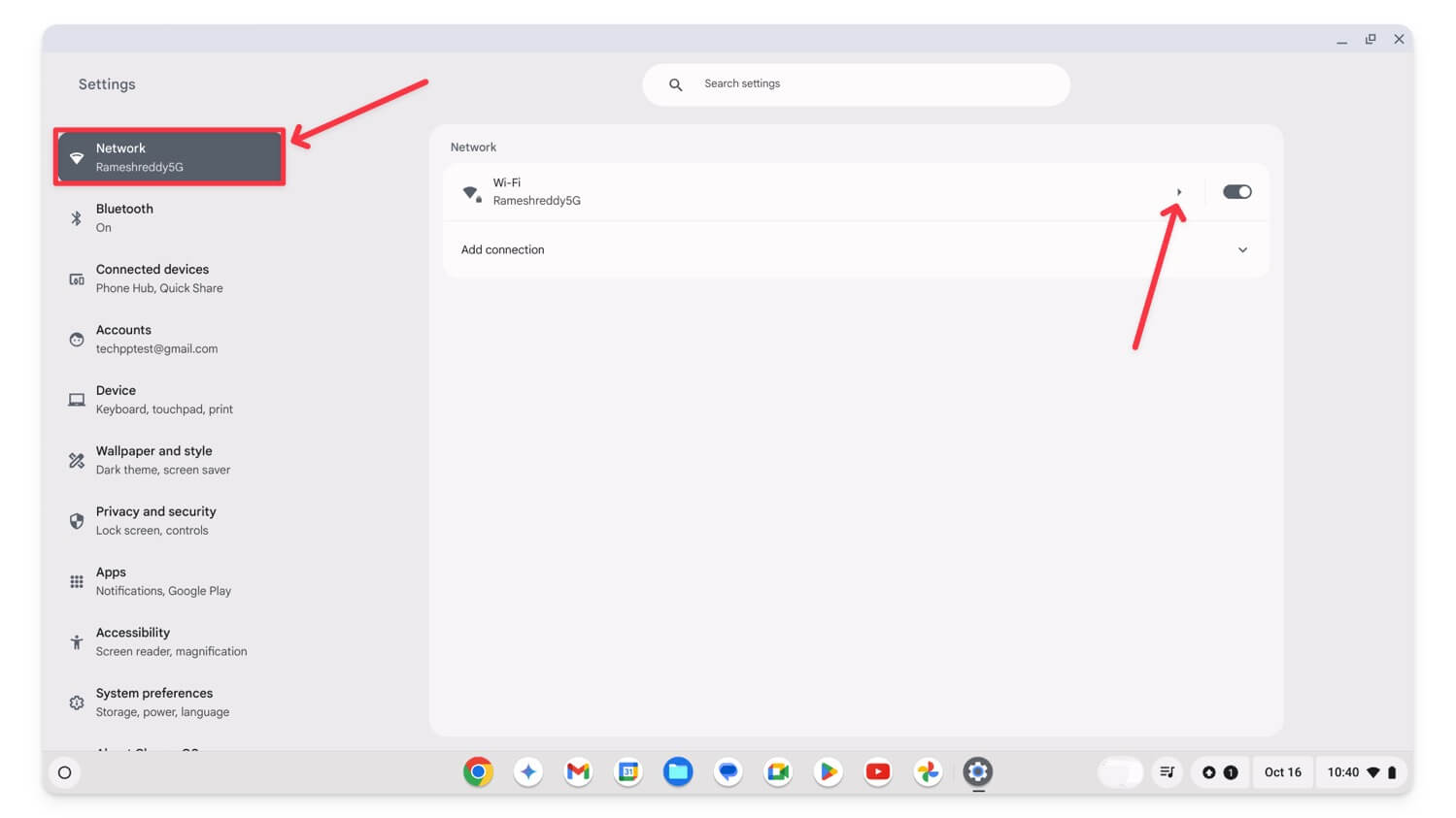 chromebook wifi connections