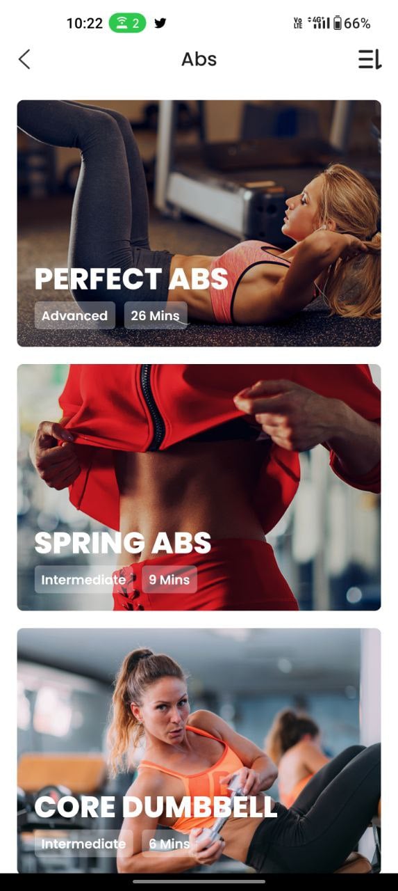 screeshots utilizzo app 7 min workout