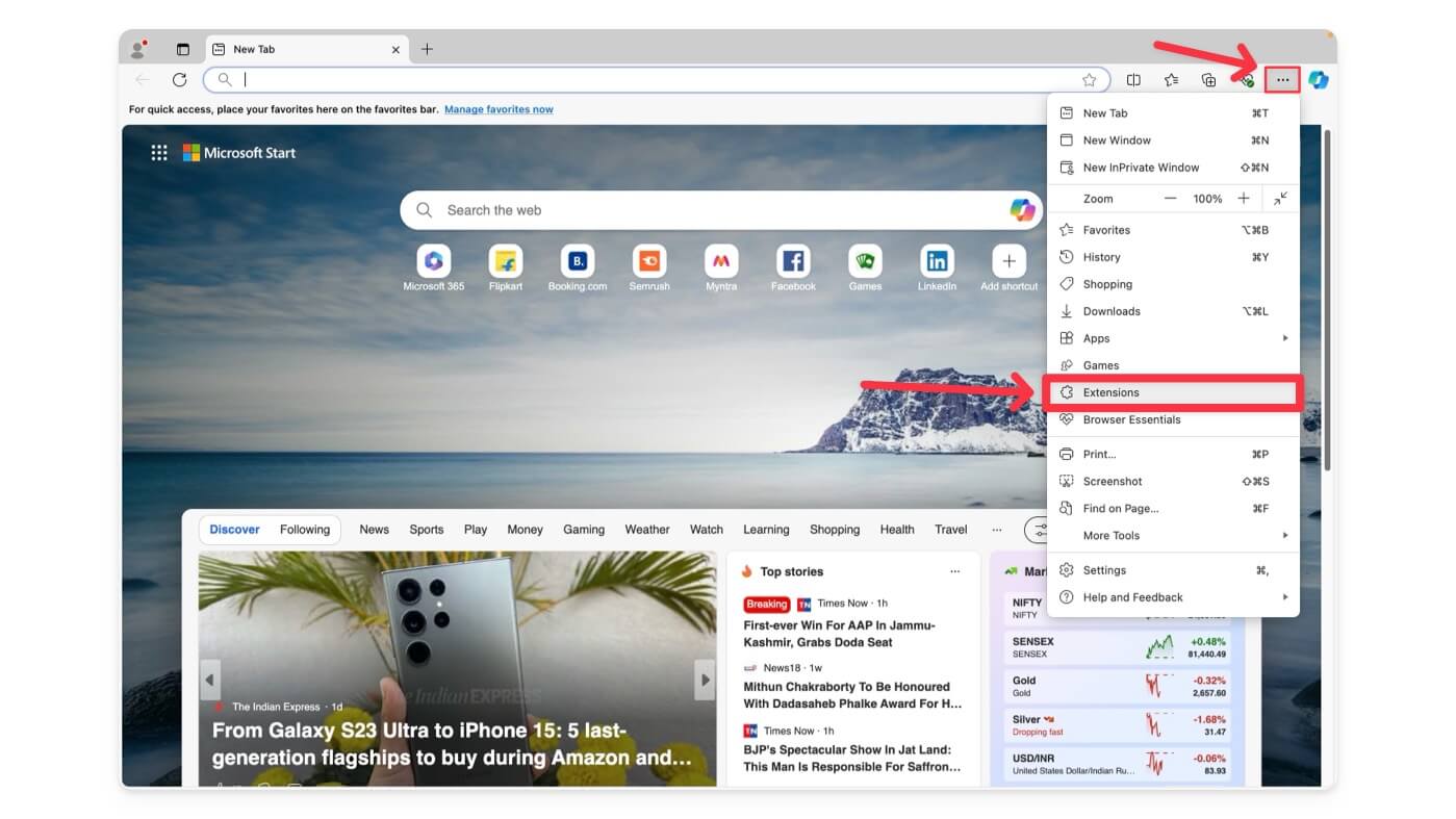 Microsoft Edge Erweiterungen