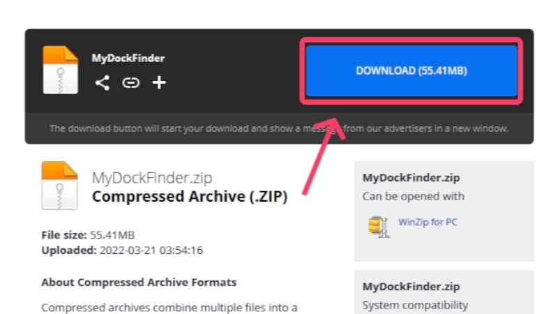 mydockfinderをダウンロード