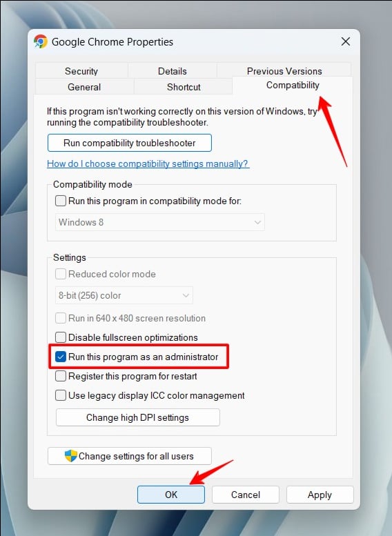 imagen mostrando google chrome ejecutándose como administrador