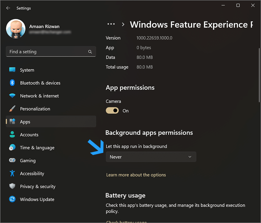 deshabilitar aplicaciones en segundo plano en Windows 11
