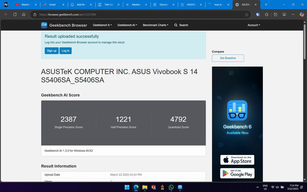 geekbench ai