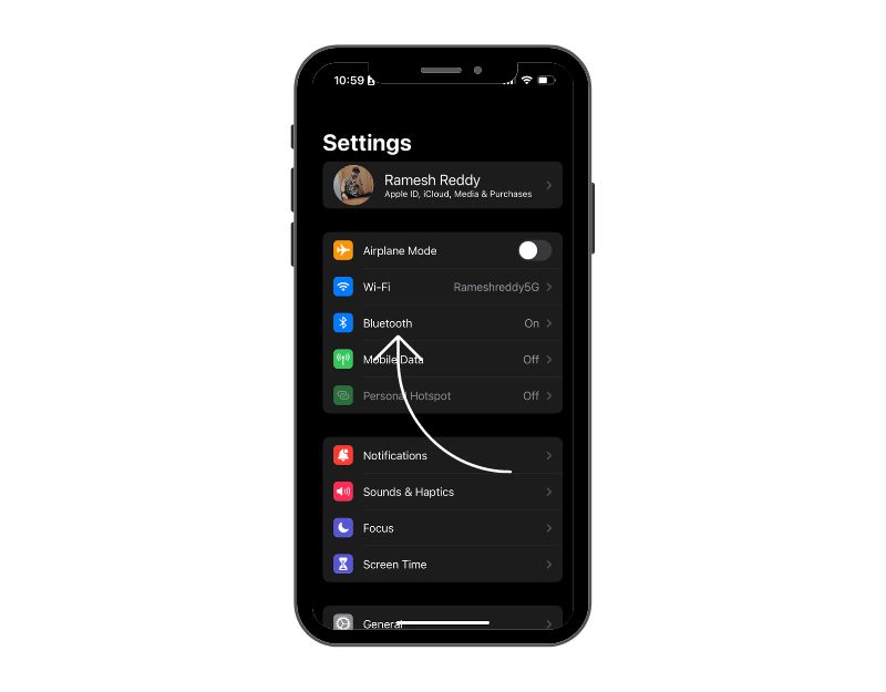 iPhoneのBluetooth設定
