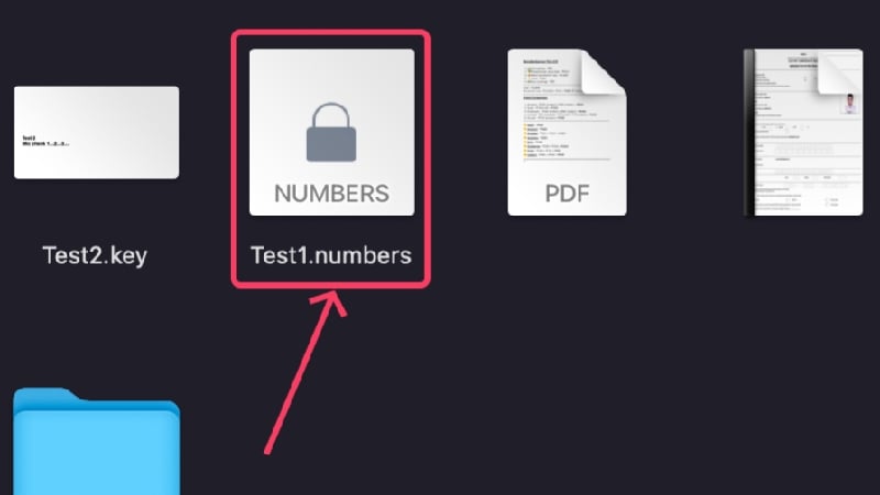 パスワードで保護されたNumbersファイル