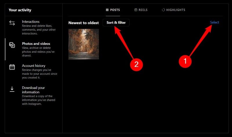 comment supprimer complètement tous vos posts instagram