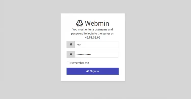 Webminログイン