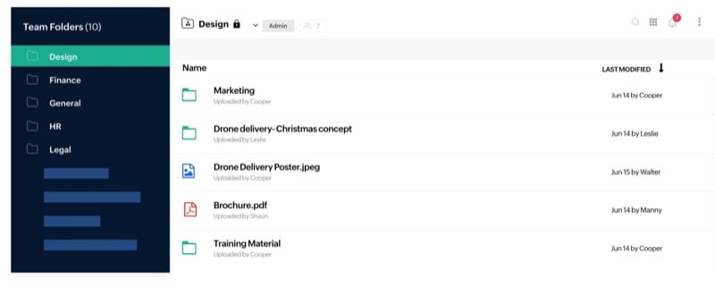 workdrive team folders