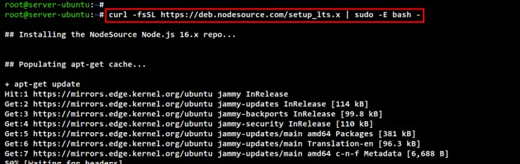 добавить репозиторий nodesource