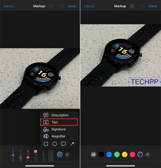 filigraner des photos sur iphone en utilisant l'application photos