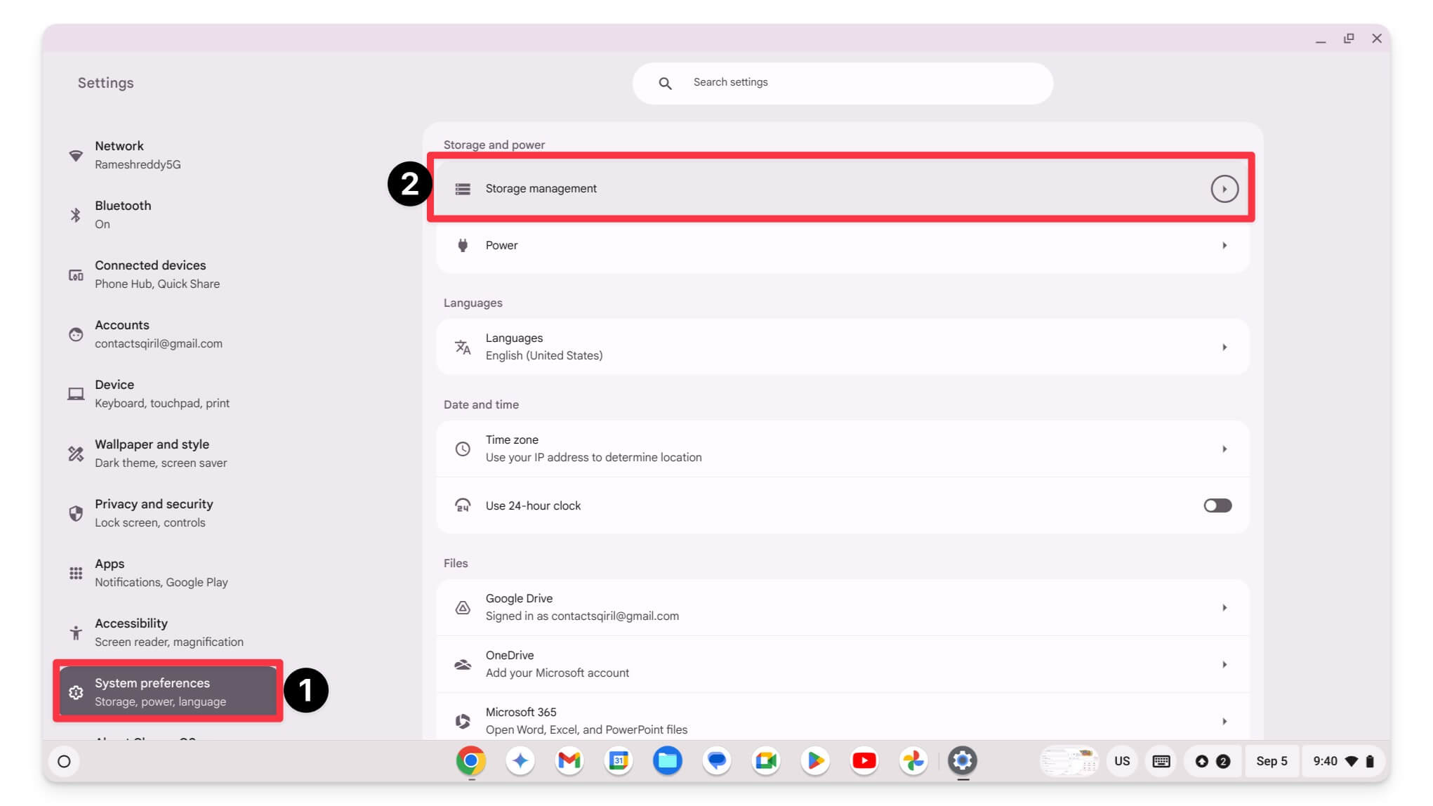 wie man speicher auf ihrem chromebook anzeigt