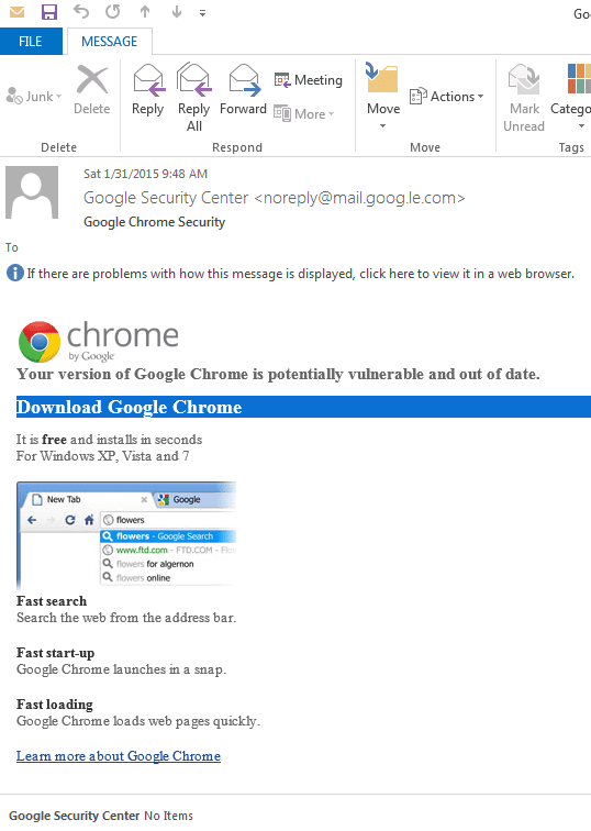 Google Chrome-Update-Spam führt zu CTB Locker/Critroni-Ransomware