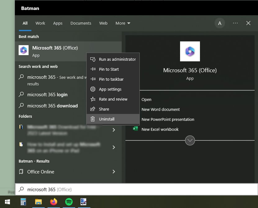 Microsoft Word 2023をアンインストール