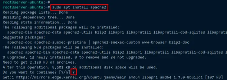 установка apache2