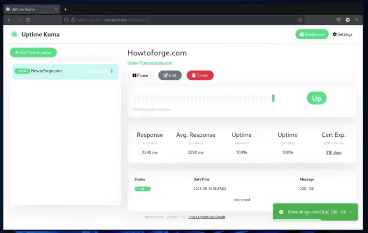 Uptime-Kuma-Dashboard