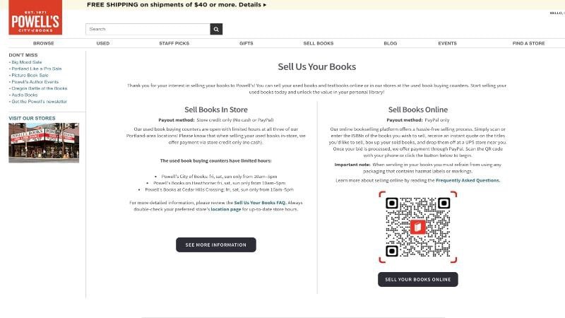 powell's books - vendere libri online