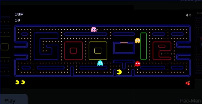 image montrant le jeu pac man de google