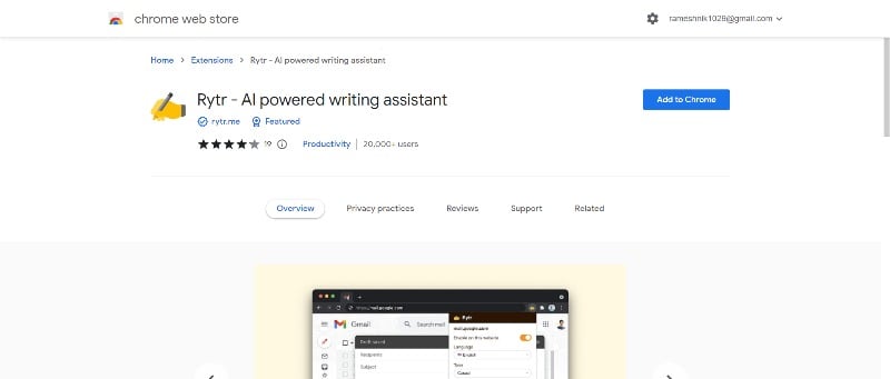 rytr google chrome extension
