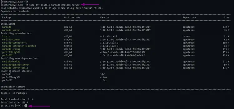 Instalar servidor de base de datos MariaDB