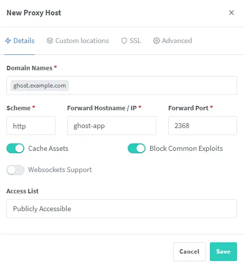 Configurar Blog Ghost no Nginx Proxy Manager