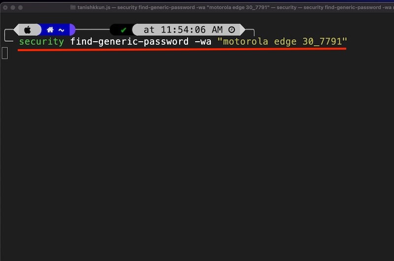macos terminalbefehl um alle wifi-passwörter abzurufen