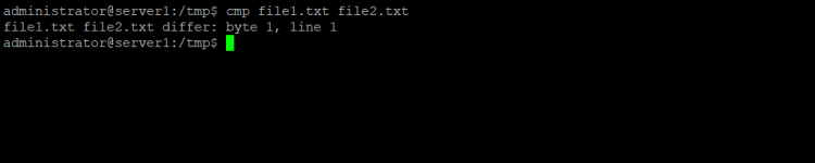 Comparar dois arquivos no Linux com o comando cmp