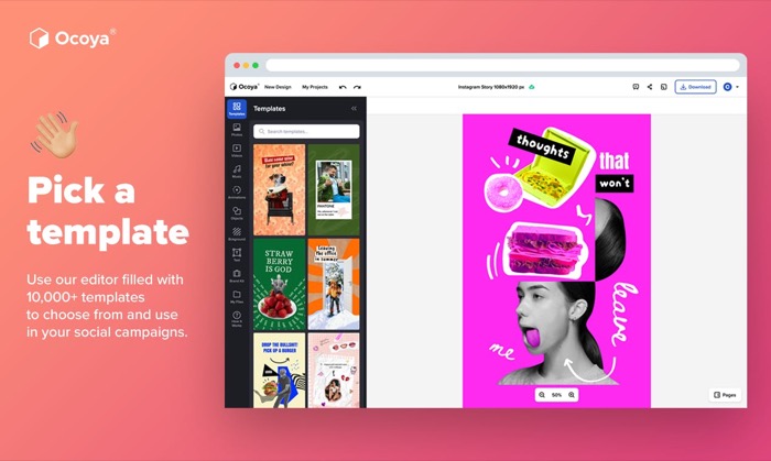 create content with ocoya