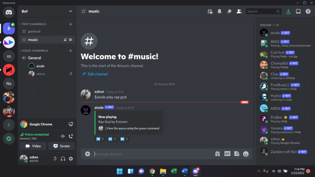 Aiode Musik Bot für Discord