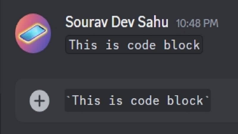 formatage de bloc de code unique discord