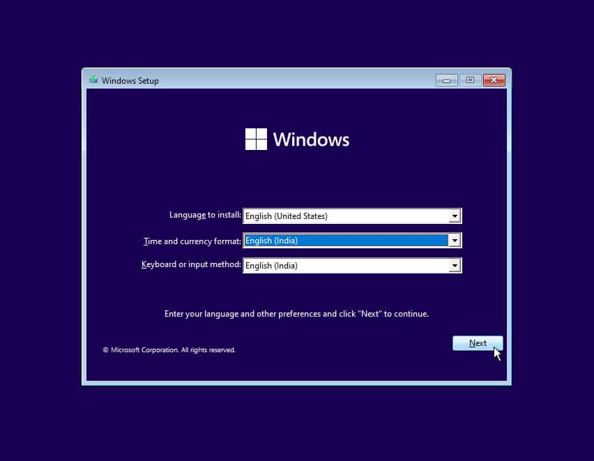 Installa Tiny 11