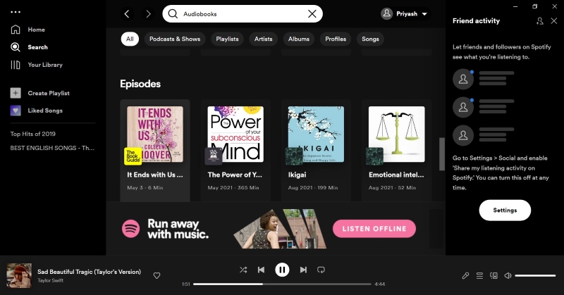 spotify pour les livres audio