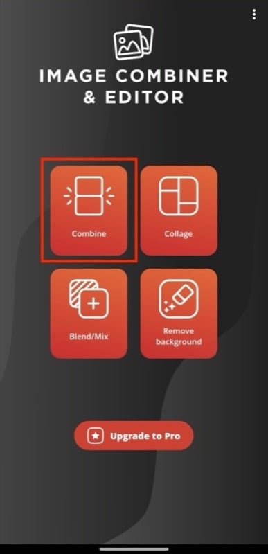 вариант объединения в приложении image combiner & editor.