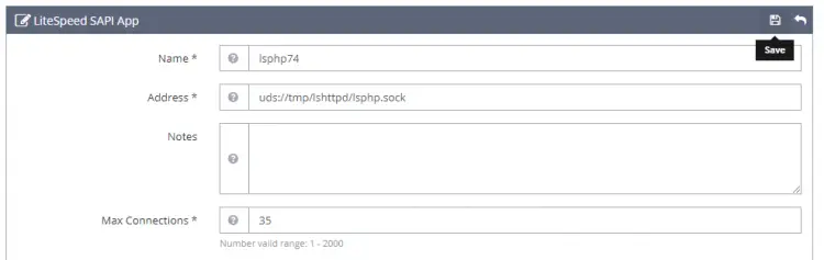 Application LiteSpeed SAPI