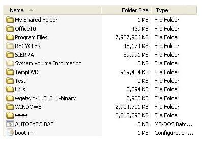 folder size