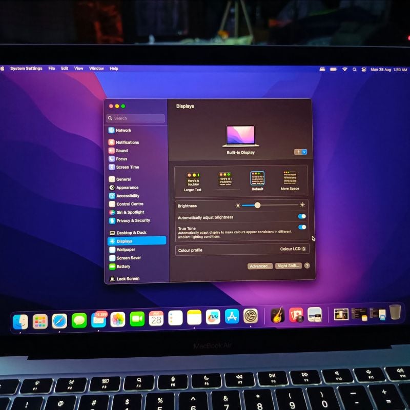 настройки дисплея macos