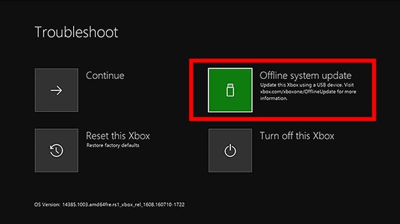 Xbox Oneオフラインシステム更新