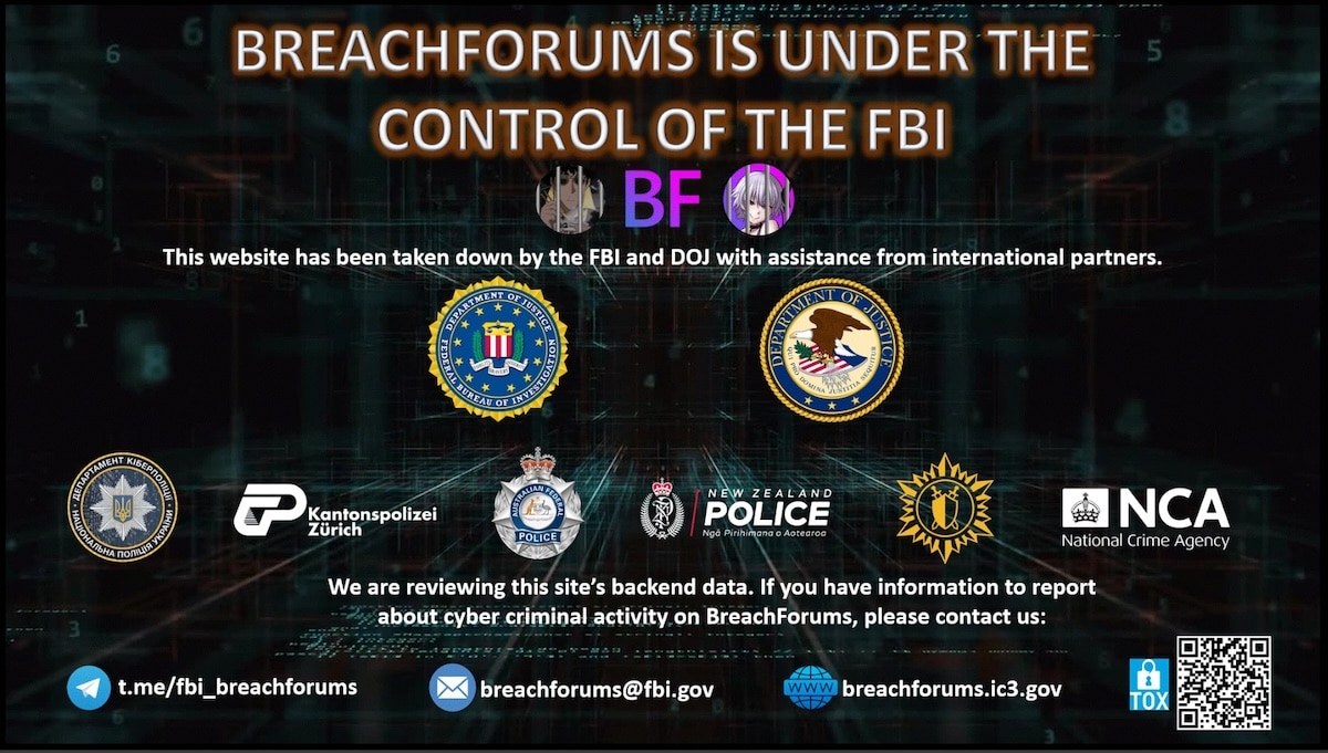 Site do BreachForums apreendido pelo FBI