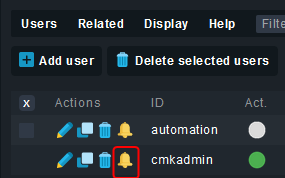 Значок правил уведомлений Checkmk